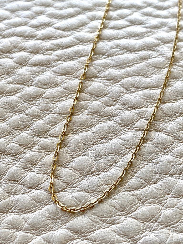 Vintage Finnish cable link gold chain necklace - 15inches of 14k gold