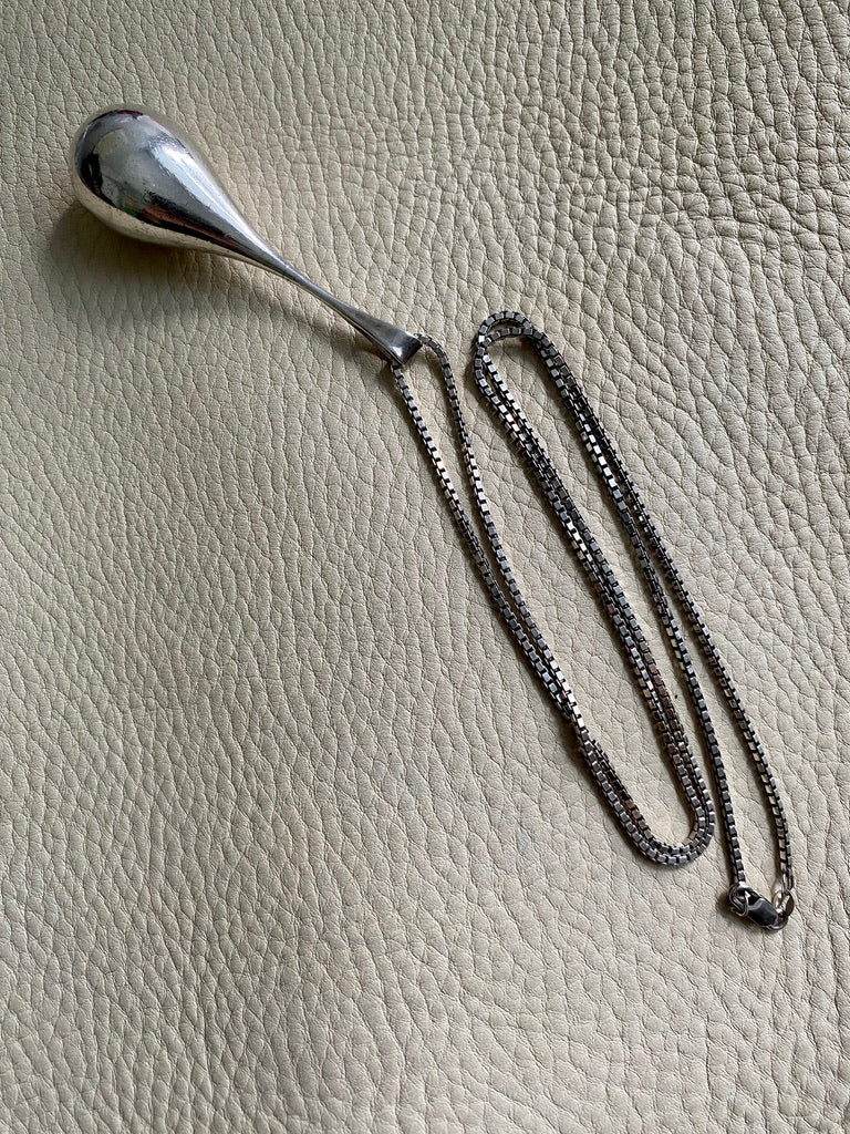 1973 Sterling Silver droplet pendant necklace - Falköping, Sweden