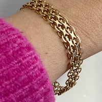 Gorgeous 1968 x-link 18k solid gold bracelet - Hägersten, Sweden - 7.5 inch length