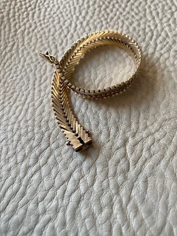 14k gold danish vintage geneva link bracelet made by Aage Albing 1969-1989