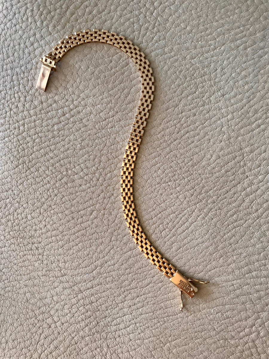 1961 Luxurious vintage 18k solid gold brick link bracelet - Göteborg, Sweden