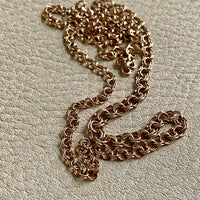 Longer length - Vintage Swedish Double-link necklace - Solid 18k gold - 18 inch length