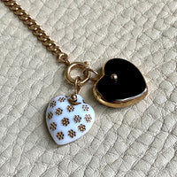 Black Heart with 24k gold edge - German vintage charm or pendant - Limited edition