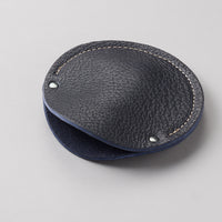 Indigo blue leather circular cable case
