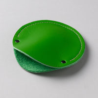 Lime green leather circular cable case