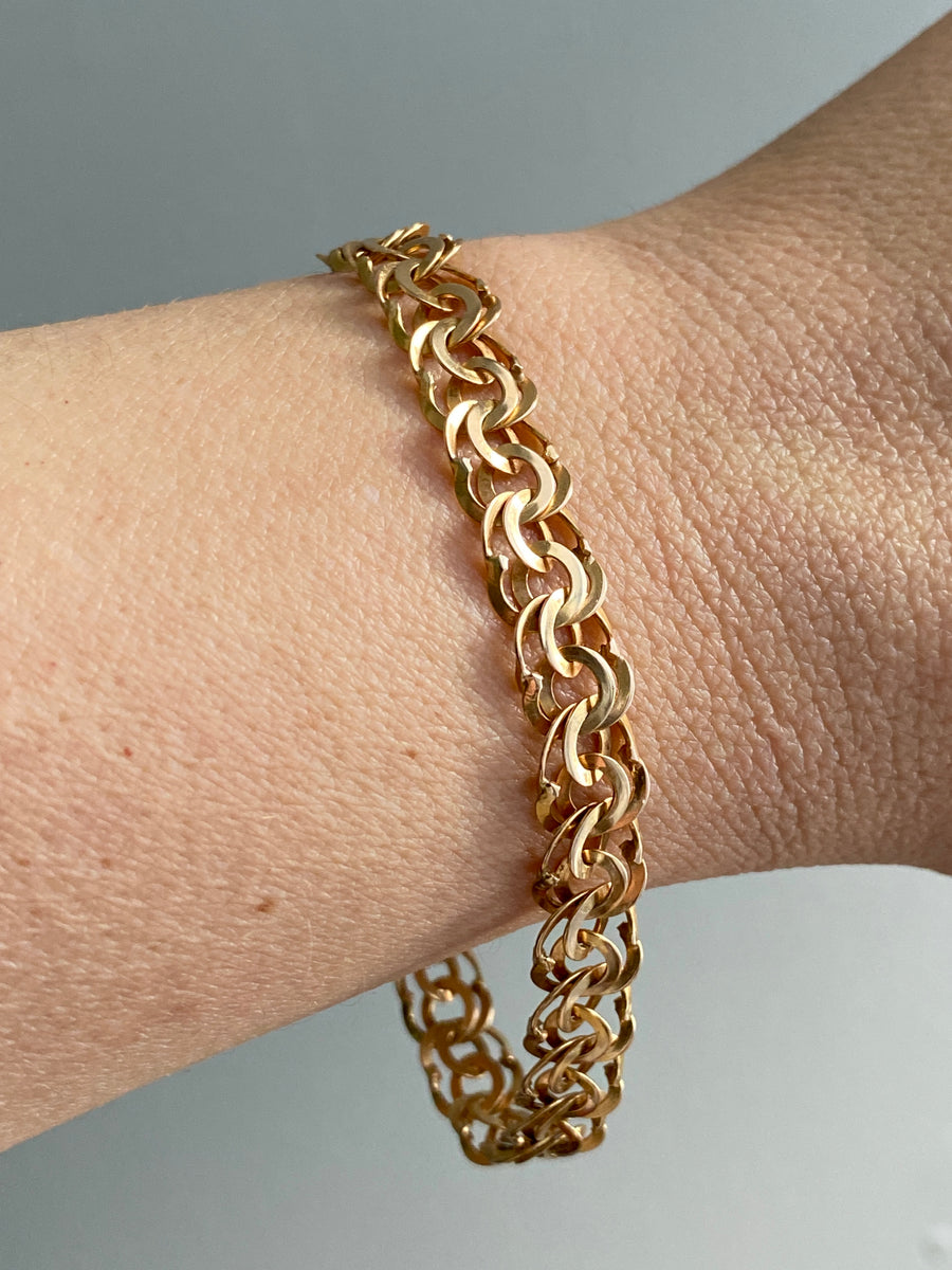 1978 Unique 18k double-link solid gold bracelet - Saltsjö-Boo, Sweden