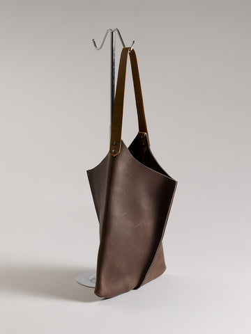 Wedge bag - Dark Chocolate bull hide