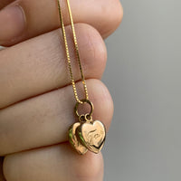 18k gold Swedish vintage charm or pendant - Mother Father hearts
