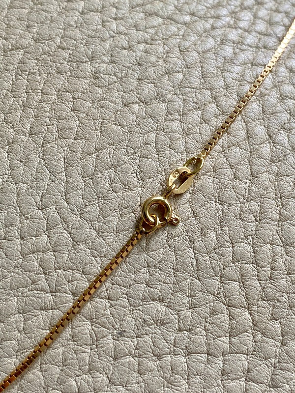 Vintage Italian box link gold chain necklace - 16inches of 18k gold