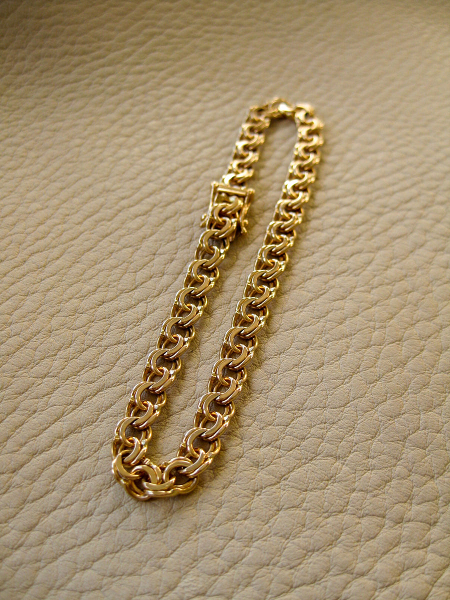 Beautiful 18k double-link solid gold bracelet - Stockholm, Sweden
