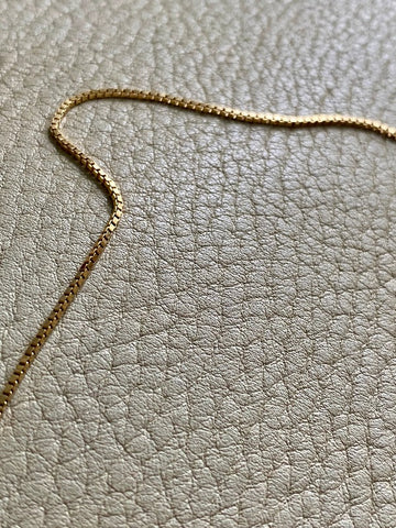 Vintage Italian box link gold chain necklace - 16inches of 18k gold