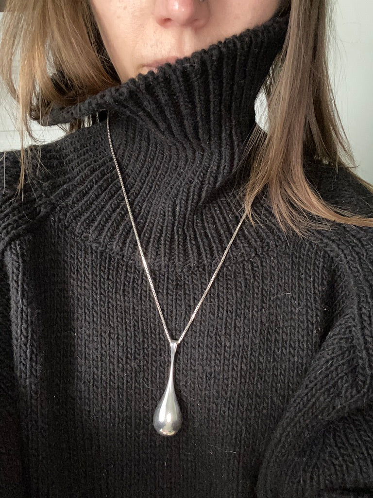 1973 Sterling Silver droplet pendant necklace - Falköping, Sweden