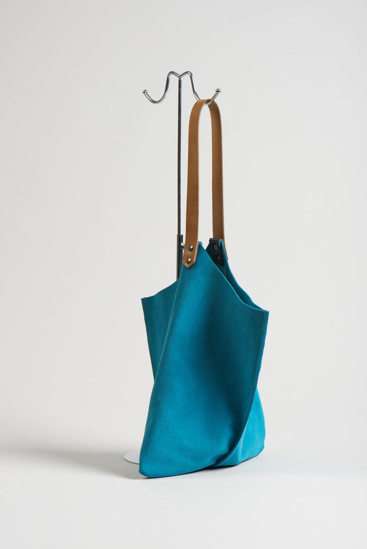 Wedge bag -  Teal suede