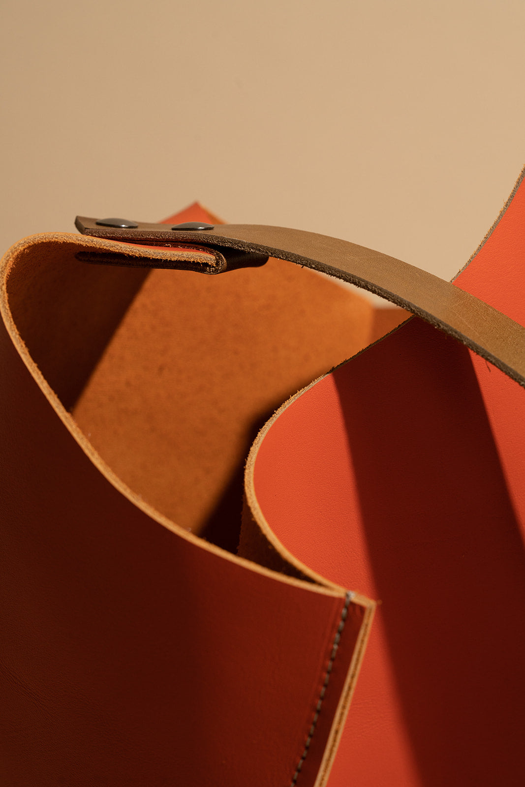 Wedge bag - Papaya orange leather