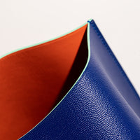 Wedge handbag - French goat leather in Cobalt - Luxury edition *04