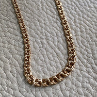 Delicate 8g Swedish gold necklace - Graduated Bismarck link solid 18k gold - 1964