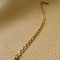 Delicate 18k double-link solid gold bracelet - Trelleborg, Sweden 1963