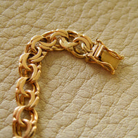 Delicate 18k double-link solid gold bracelet - Trelleborg, Sweden 1963