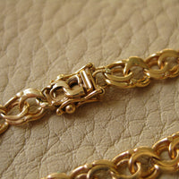 Delicate 18k double-link solid gold bracelet - Trelleborg, Sweden 1963