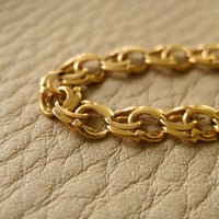 Delicate 18k double-link solid gold bracelet - Trelleborg, Sweden 1963