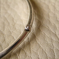 Swedish vintage sterling silver hinged bracelet with oxidized leaf motif