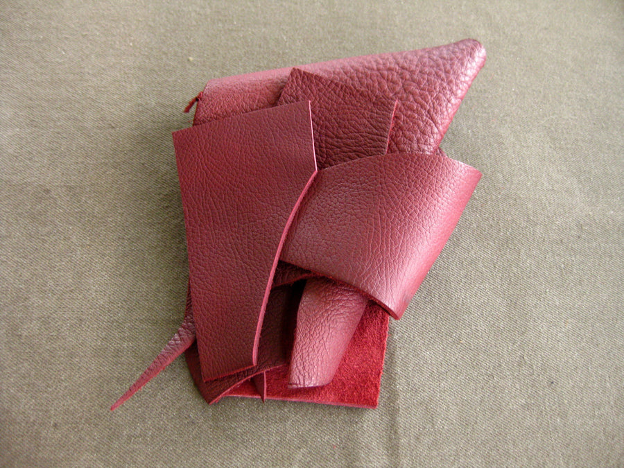 Leather scrap - half pound - Port burgundy bull hide