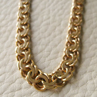 21.3g Gold necklace - Graduated double link solid 18k gold - Swedish vintage 1960s