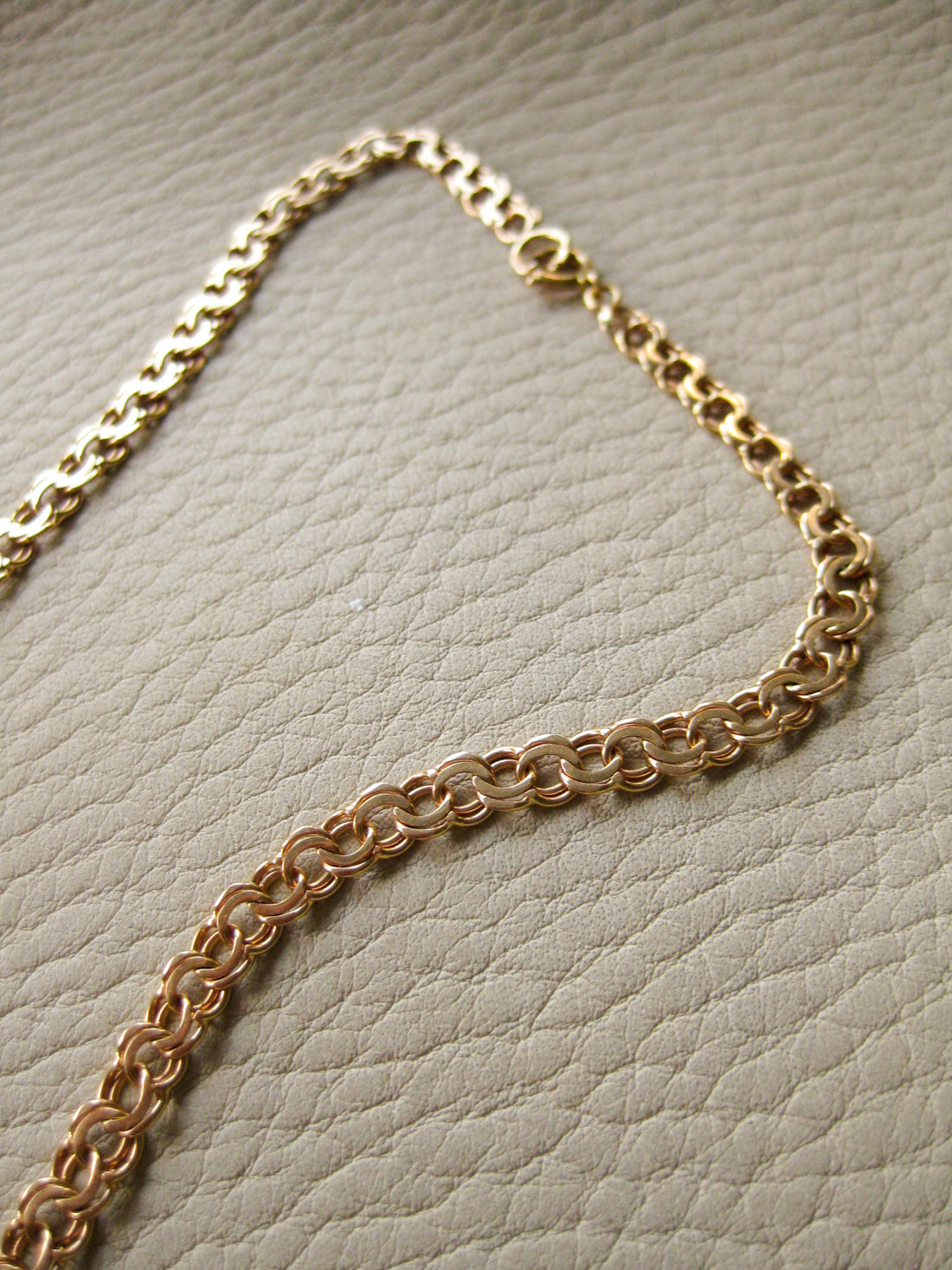 21.3g Gold necklace - Graduated double link solid 18k gold - Swedish vintage 1960s