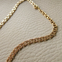 21.3g Gold necklace - Graduated double link solid 18k gold - Swedish vintage 1960s