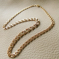 21.3g Gold necklace - Graduated double link solid 18k gold - Swedish vintage 1960s