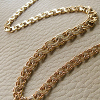 21.3g Gold necklace - Graduated double link solid 18k gold - Swedish vintage 1960s