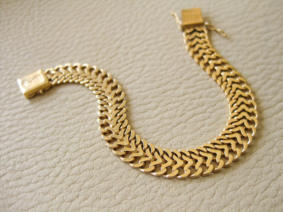 1960 Slinky foxtail link 18k solid gold bracelet - Stockholm, Sweden 20.3g