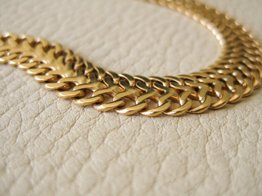 1960 Slinky foxtail link 18k solid gold bracelet - Stockholm, Sweden 20.3g