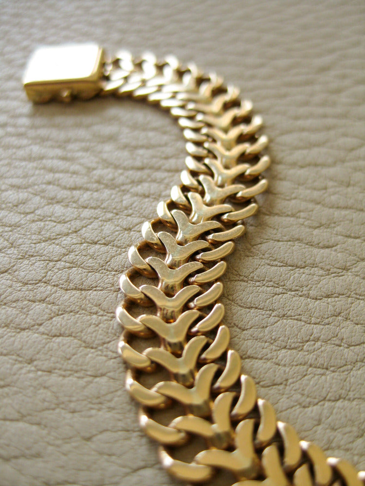 1960 Slinky foxtail link 18k solid gold bracelet - Stockholm, Sweden 20.3g