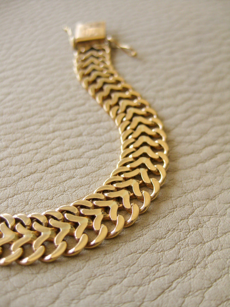 1960 Slinky foxtail link 18k solid gold bracelet - Stockholm, Sweden 20.3g