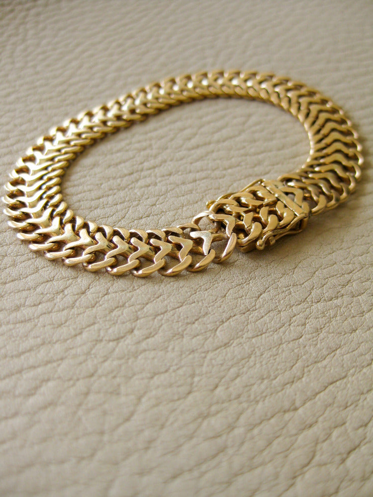 1960 Slinky foxtail link 18k solid gold bracelet - Stockholm, Sweden 20.3g