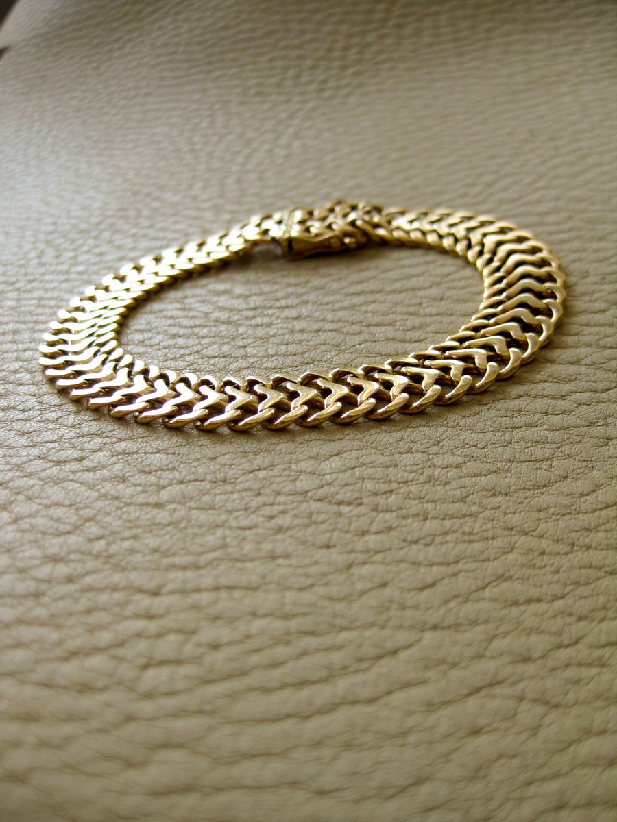 1960 Slinky foxtail link 18k solid gold bracelet - Stockholm, Sweden 20.3g