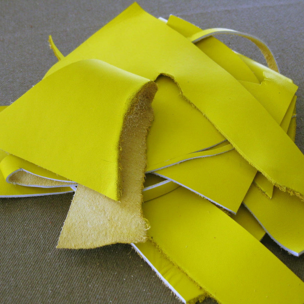 Leather scrap - half pound - Lemon Yellow