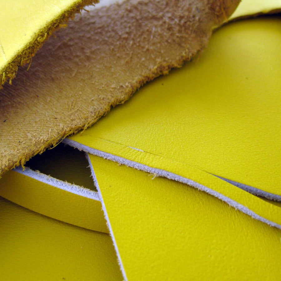 Leather scrap - half pound - Lemon Yellow
