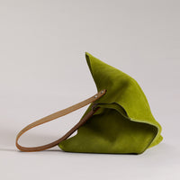 Wedge bag -  Leaf green suede