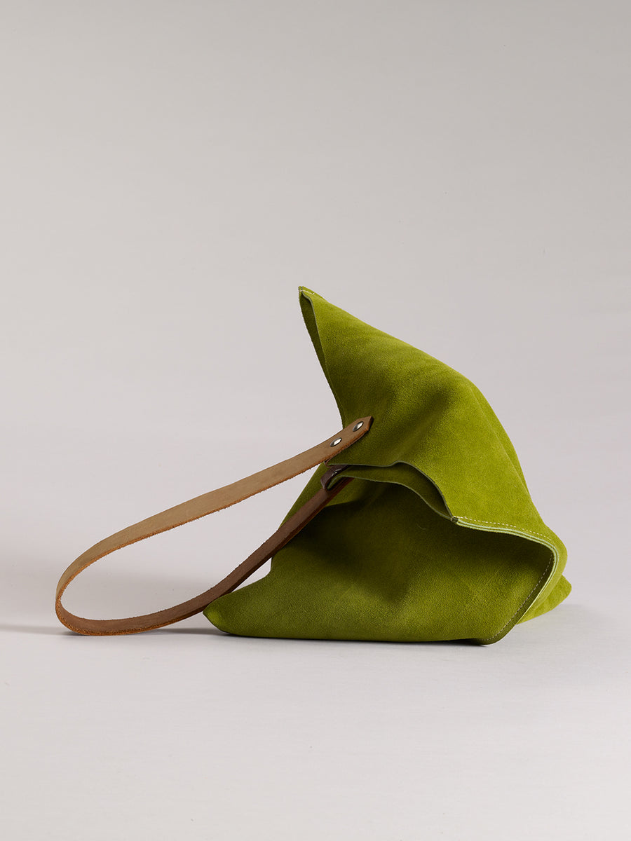 Wedge bag -  Leaf green suede