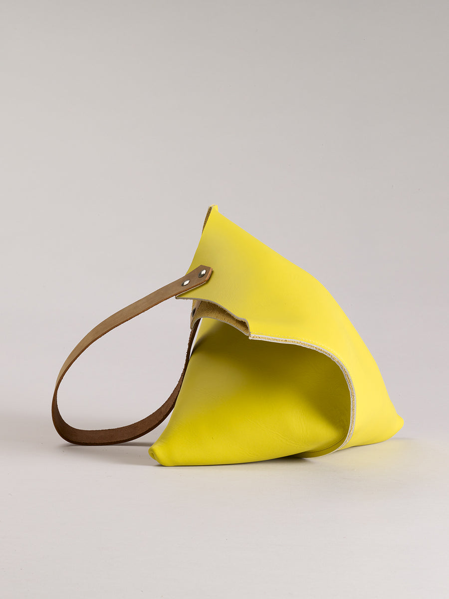 Wedge bag - Lemon yellow leather