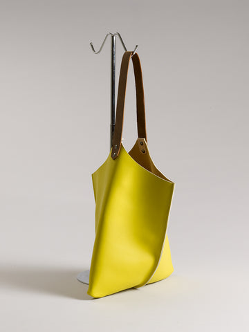 Wedge bag - Lemon yellow leather