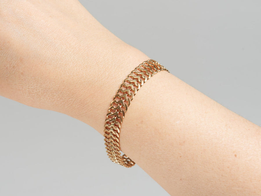 1960 Slinky foxtail link 18k solid gold bracelet - Stockholm, Sweden 20.3g