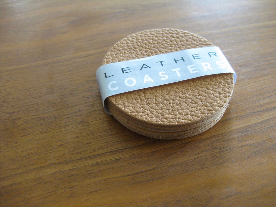 Leather Coasters - 6 coaster set