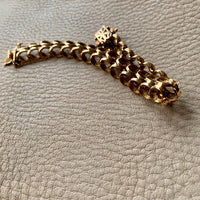 18k gold midcentury modern unique gold link bracelet size 7