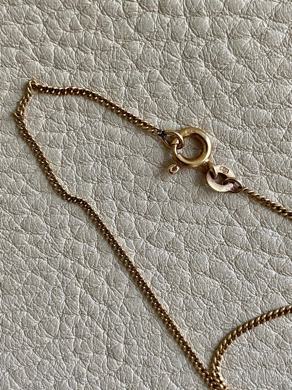 18k gold vintage swedish pendant necklace 17inch