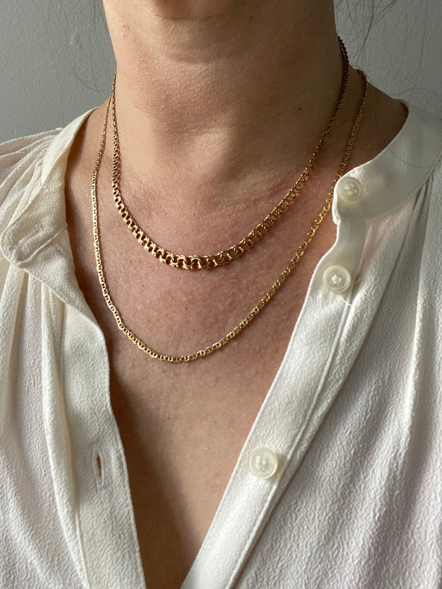 18k gold vintage swedish bismarck link necklace