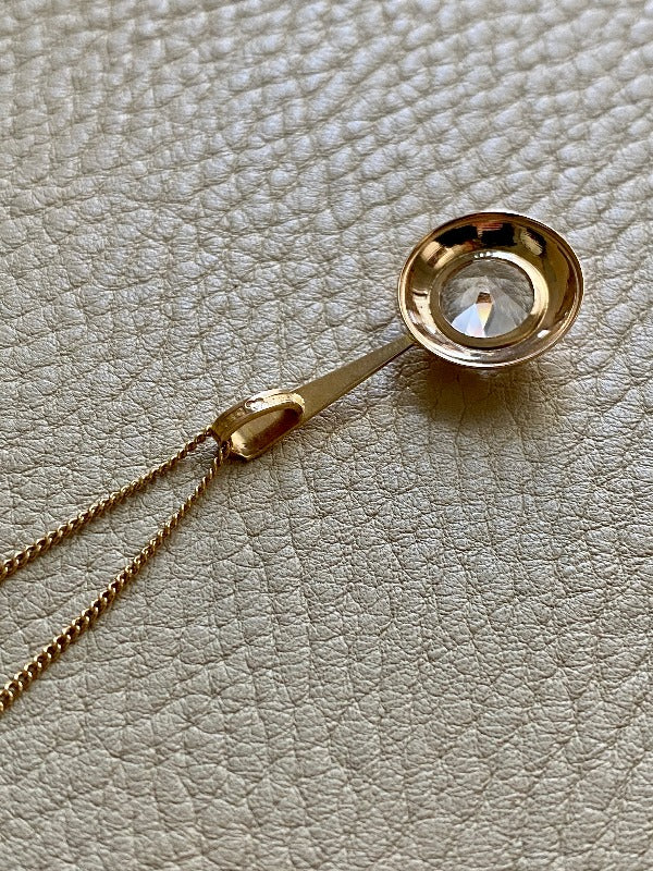 18k gold vintage swedish pendant necklace 17inch