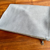 Suede zipper pouch 10 x 7 accessories case